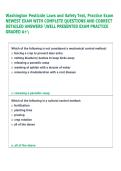 Washington Pesticide Laws and Safety Test&comma; Practice Exam  NEWEST EXAM WITH COMPLETE QUESTIONS AND CORRECT  DETAILED ANSWERS WELL PRESENTED EXAM PRACTICE  GRADED A&plus; 