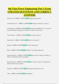 4th Class Power Engineering Part A Exam  UPDATED QUESTIONS AND CORRECT  ANSWERS
