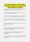 IT Essentials Chapter 1-9 Netacad Final  Exam UPDATED ACTUAL QUESTIONS  AND CORRECT ANSWERS