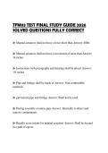 TFM03 TEST FINAL STUDY GUIDE 2026 SOLVED QUESTIONS FULLY CORRECT