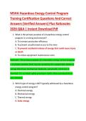 MSHA Hazardous Energy Control Program  Training Certification Questions And Correct  Answers &lpar;Verified Answers&rpar; Plus Rationales  2026 Q&A &vert; Instant Download Pdf 