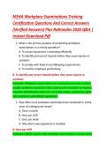 MSHA Workplace Examinations Training  Certification Questions And Correct Answers  &lpar;Verified Answers&rpar; Plus Rationales 2026 Q&A &vert;  Instant Download Pdf 