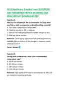 ACLS Healthcare Provider Exam &ndash; Questions and Answer