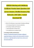 NEBOSH Working with Wellbeing  Certificate Practice Exam Questions And  Correct Answers &lpar;Verified Answers&rpar; Plus  Rationales 2026 Q&A &vert; Instant  Download Pdf 