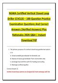 NGWA Certified Vertical Closed Loop  Driller &lpar;CVCLD&rpar; &ndash; 100-Question Practice  Examination Questions And Correct  Answers &lpar;Verified Answers&rpar; Plus  Rationales 2026 Q&A &vert; Instant  Download Pdf