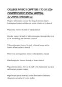 COLLEGE PHYSICS CHAPTERS 1 TO 30 2026 COMPREHENSIVE REVIEW MATERIAL ACCURATE ANSWERS A&plus;