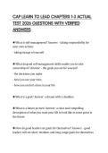 CAP LEARN TO LEAD CHAPTERS 1-3 FINAL PAPER 2026 QUESTIONS WITH COMPLETE SOLUTIONS GRADED A&plus;
