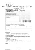 OCR A Level Biology A H420&sol;01 Biological processes 2025 VERIFIED QP AND MS