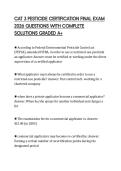 CAT 3 PESTICIDE CERTIFICATION FINAL EXAM 2026 QUESTIONS WITH COMPLETE SOLUTIONS GRADED A&plus;