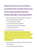 NEBOSH International General Certificate in  Occupational Health and Safety Questions And  Correct Answers &lpar;Verified Answers&rpar; Plus  Rationales 2026 Q&A &vert; Instant Download Pdf 