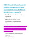 NEBOSH National Certificate in Construction  Health and Safety Questions And Correct  Answers &lpar;Verified Answers&rpar; Plus Rationales  2026 Q&A &vert; Instant Download Pdf 