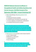 NEBOSH National General Certificate in  Occupational Health and Safety Questions And  Correct Answers &lpar;Verified Answers&rpar; Plus  Rationales 2026 Q&A &vert; Instant Download Pdf 
