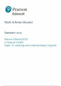 2025 Pearson Edexcel GCSE Gujarati PAPER 1 MARK SCHEME 1GU0&sol;1F