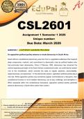 CSL2601 Assignment 1 &lpar;COMPLETE ANSWERS&rpar; Semester 1 2026 - DUE March 2026