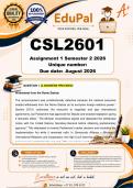 CSL2601 Assignment 1 &lpar;COMPLETE ANSWERS&rpar; Semester 2 2026 - DUE August 2026