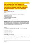 WGU D775 FINANCE EXAM PREP 2026 &vert; COMPLETE STUDY GUIDE WITH TVM&comma; NPV&comma; IRR&comma; RISK ANALYSIS & CORPORATE FINANCE STRATEGIES
