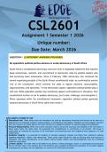 CSL2601 Assignment 1 &lpar;ANSWERS&rpar; Semester 1 2026 - DISTINCTION GUARANTEED