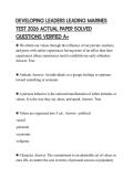 DEVELOPING LEADERS LEADING MARINES TEST 2026 ACTUAL PAPER SOLVED QUESTIONS VERIFIED A&plus;