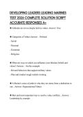 DEVELOPING LEADERS LEADING MARINES TEST 2026 COMPLETE SOLUTION SCRIPT ACCURATE RESPONSES A&plus;