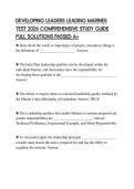 DEVELOPING LEADERS LEADING MARINES TEST 2026 COMPREHENSIVE STUDY GUIDE FULL SOLUTIONS PASSED A&plus;