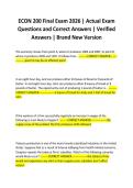 ECON 200 Final Exam 2026 &vert; Actual Exam Questions and Correct Answers &vert; Verified Answers &vert; Brand New Version
