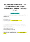 NSG 3600 &lpar;Peds&rpar; Exam 1 and Exam 2 2026 &vert; All Questions and Correct Answers &vert; Verified Answers &vert; Graded A&plus; &vert; Brand New Versions