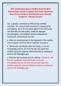 VITA Certification Exam &vert;&vert;Verified Exam&excl;&excl;&vert;&vert; Most  Recent Exam Actual Complete Real Exam Questions  And Correct Answers &lpar;Verified Answers&rpar; Already  Graded A&plus; &vert; Newest Exam&excl;&excl;&excl;