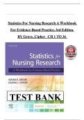 TEST BANK - for Statistics for Nursing Research A Workbook for Evidence-Based Practice 3rd Edition by Susan K&period; Grove&comma; Verified Chapters 1 - 36&comma; Complete Newest Version