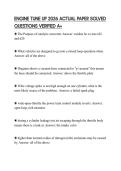 ENGINE TUNE UP 2026 ACTUAL PAPER SOLVED QUESTIONS VERIFIED A&plus;