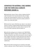 ADVANTAGE FOR MATERNAL CHILD NURSING CARE TEST PAPER 2026 COMPLETE RESPONSES GRADED A&plus;