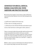 ADVANTAGE FOR MEDICAL SURGICAL NURSING EXAM PAPER 2026 TESTED QUESTIONS AND PRACTICE SOLUTION