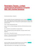 Respiratory Therapy - Lindsey Jones&sol;Clinical Simulations Questions Complete With 100&percnt; Verified  Outlined Solutions 2026 UPDATE&vert;