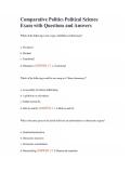 Comparative Politics Political Science Exam with Questions and Answers