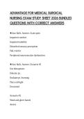ADVANTAGE FOR MEDICAL SURGICAL NURSING EXAM STUDY SHEET 2026 BUNDLED QUESTIONS WITH CORRECT ANSWERS