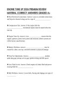 ENGINE TUNE UP 2026 PREMIUM REVIEW MATERIAL CORRECT ANSWERS GRADED A&plus;