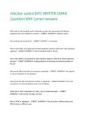 Infection control &lpar;NYS WRITTEN EXAM&rpar; Questions With Correct Answers