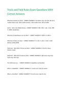 Track and Field Rules Exam Questions With Correct Answers