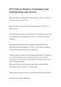 D774 Intro to Business Accounting Exam with Questions and Answers
