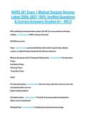NURS 201 Exam 1 Medical Surgical Nursing Latest 2026&ndash;2027 100- Verified Questions & Correct Answers Graded A&plus; - WCU 