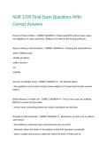 NUR 1290 Final Exam Questions With Correct Answers