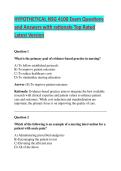 HYPOTHETICAL NSG 4100 Exam Questions and Answers with rationale Top Rated Latest Version
