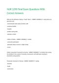 NUR 1290 Final Exam Questions With Correct Answers