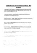 COM 212 EXAM 1 STUDY GUIDE QUESTIONS AND ANSWERS