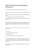 EDPNA Medical Exam with Questions and Answers