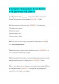 Emergency Management Exam Review with Questions and Answers