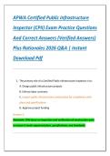 APWA Certified Public Infrastructure  Inspector &lpar;CPII&rpar; Exam Practice Questions  And Correct Answers &lpar;Verified Answers&rpar;  Plus Rationales 2026 Q&A &vert; Instant  Download Pdf