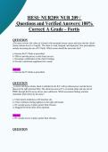 HESI&colon; NUR209&sol; NUR 209 &sol;   Questions and Verified Answers&vert; 100&percnt; Correct&vert; A Grade &ndash; Fortis