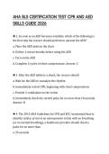 AHA BLS CERTIFICATION TEST CPR AND AED SKILLS GUIDE 2026
