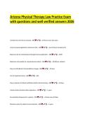 Arizona Physical Therapy Law Practice Exam 2026 &vert; Questions & Well-Verified Answers