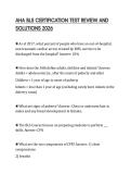 AHA BLS CERTIFICATION TEST REVIEW AND SOLUTIONS 2026